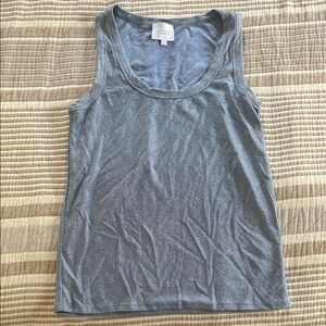 sundays Metallic Silver Scoop Neck Tank